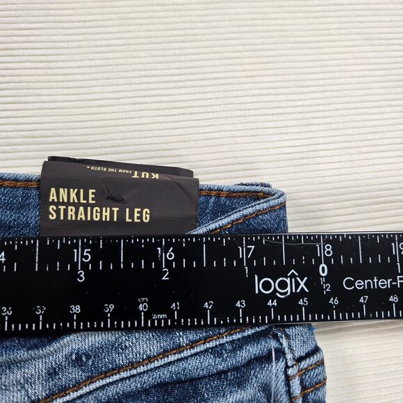 NWT KUT from the Kloth Mid Rise Ankle Straight Stretch Denim Jeans Size 12 - Picture 5 of 9